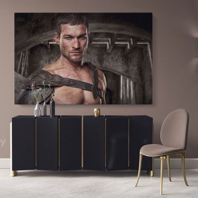 Spartacus Canvas Movie Wall Arts Framed Print Poster Kids Gaming Zone / Rolled Canvas, Kids Room Gamer Wall Mural Hangings Gift Home Decor