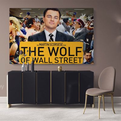 Wolf of the Street Leonardo Dicaprio Movie Wall Art Home Decorations Living Room Bedroom Wall Mural Canvas Wall Hangings Canvas Movie Artwork