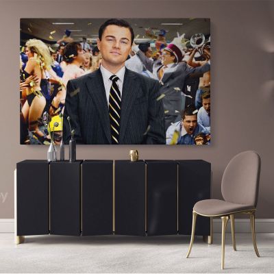 Wolf of the Street Leonardo Dicaprio Movie Wall Art Home Decoration Living Room Bedroom Wall Mural Canvas Wall Hanging Canvas Movie Artwork