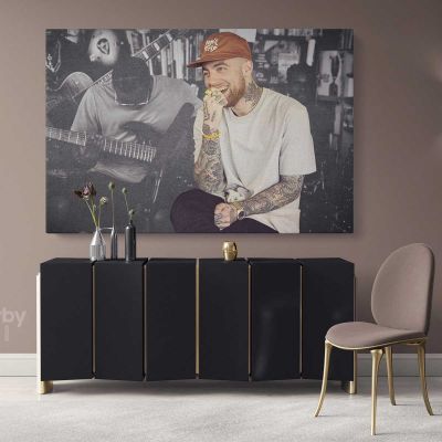 Mac Miller Poster American Rapper Canvas with Frame Hip Hop Artist Print Modern Poster Home Decoration Wall Artwork Wall Mural Hangings Gift