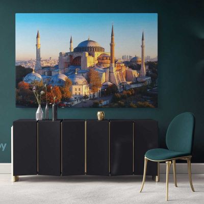 Mosque Canvas Hagia Sophia in Istanbul, Turkey Wall Artwork Print Photo Poster Canvas Wall Mural Hangings Gifts Home Decoration Islamic Art