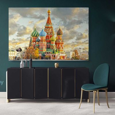 World's Most Beautiful Famous Moscow Photography Canvas Print Photo Artwork Poster Wall Mural Hangings Gifts Home Decor Living Room Bedroom