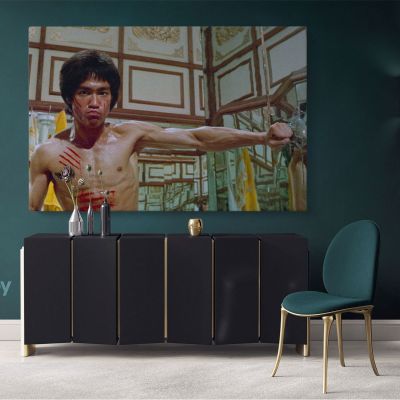 Bruce Lee Canvas Poster Martial Art Dragons Canvas with Frame Home Decoration Wall Mural Hangings Gift Wall Artwork Black and White Canvas