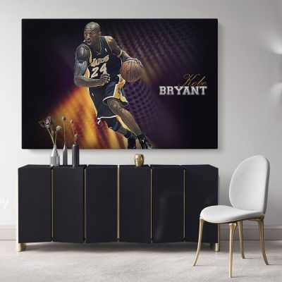 Mamba Mentality Kobe Bryant Basketball Player Photo Print Poster Canvas or Rolled Canvas Home Decor Sports Wall Artwork Mural Hangings Gift