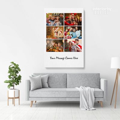 Christmas Gift Personalised 6 Images Collage Canvas Different Sizes Custom Photo For
