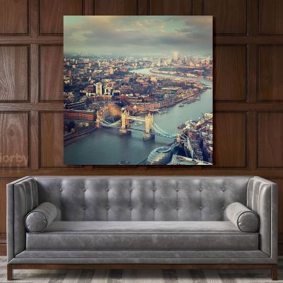 Thames River England Photography Poster Print Canvas with Frame