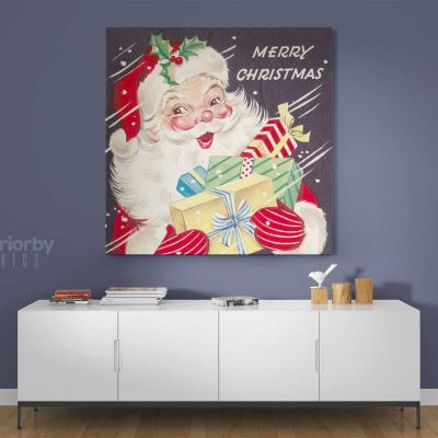 Merry Christmas Greeting Gift Print Painting Framed Canvas for Bedroom Wall Hangings Poster
