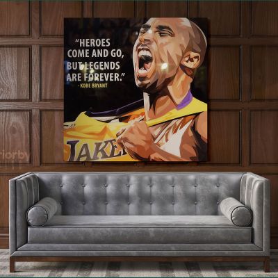 Mamba Mentality Inspirational Quote Kobe Bryant Photo Print on Canvas