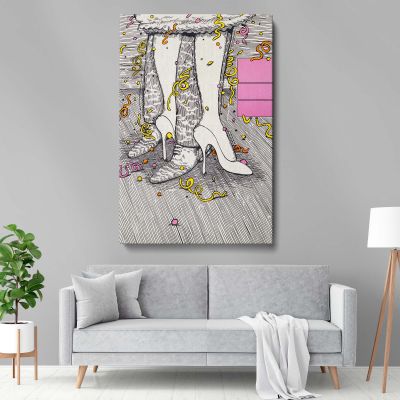 Dancing Couple - Confetti and Heels in Playful Pop Art Style
