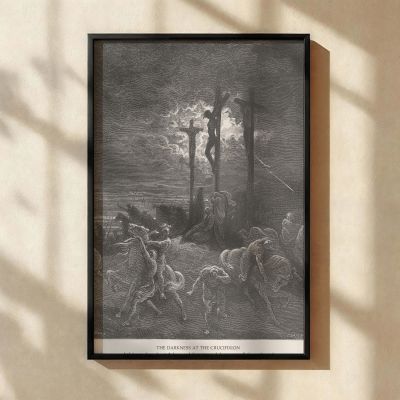 Darkness at the Crucifixion - Stormy Cross Scene by Gustave Dore 
