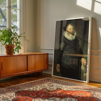 Dutch Gentleman in Ruff - Thomas De Keyser Baroque Portrait in Black Attire 