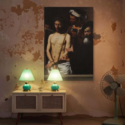 Ecce Homo - Christ Mocked Painting by Caravaggio in Chiaroscuro 