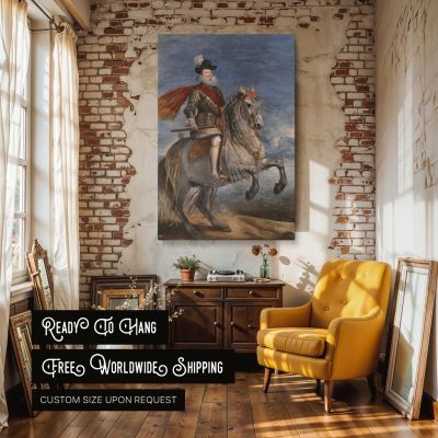Equestrian Portrait of King Philip III - Spanish Royal Horse Scene by Velazquez 