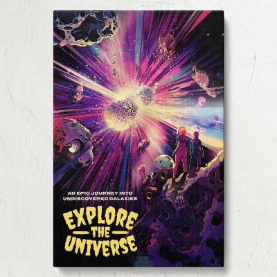 Explore the Universe - Astronauts and Cosmic Explosion Poster