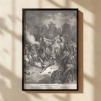 Fall of Antiochus - Gustave Dore Battlefield Chaos with Chariots and Horses 