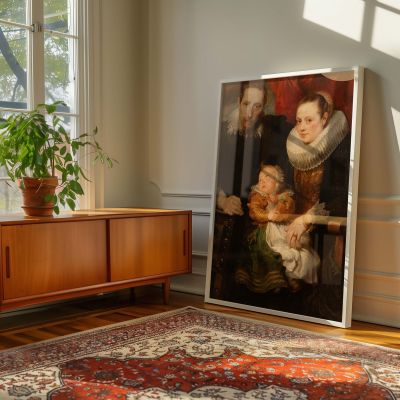 Family Portrait - Anthony Van Dyck Regal Composition with Drapery 