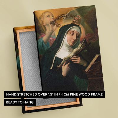 Female Saint with Crucifix - Angel Crowning Her with Thorns
