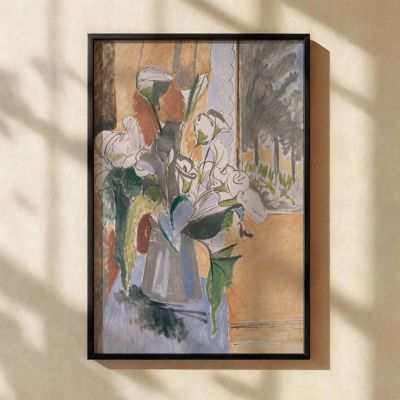 Floral Veranda - Henri Matisse Blue, Orange, and White Lily Scene 