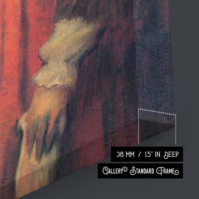Girl in Red by Edgar Degas - Muted Expression with Drapery and Light 