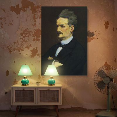 Henri Rochefort by Edouard Manet - Dark Suit, Crossed Arms, and Intense Gaze 