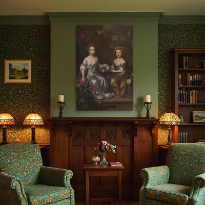Henrietta and Mary Hyde by Willem Wissing - Nature Setting with Soft Draped Fabric 