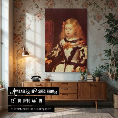 Infanta Margarita in White - Velazquez Regal Girl with Black Ribbon 