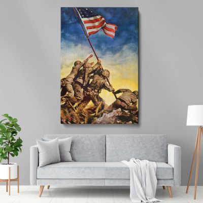 Iwo Jima - Marines Raising U.S. Flag WWII Poster Art