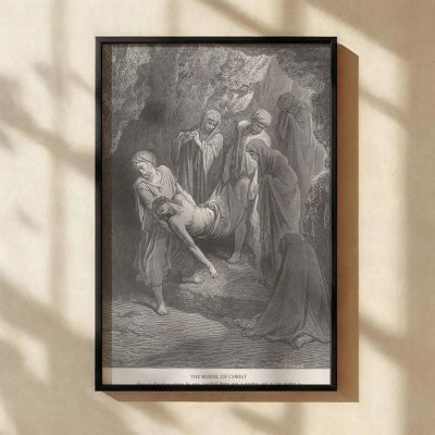 Jesus Is Buried - Tomb Scene with Disciples by Gustave Dore 