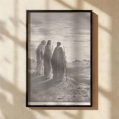 Jesus Walks to Emmaus - Post-Resurrection Scene by Gustave Dore 