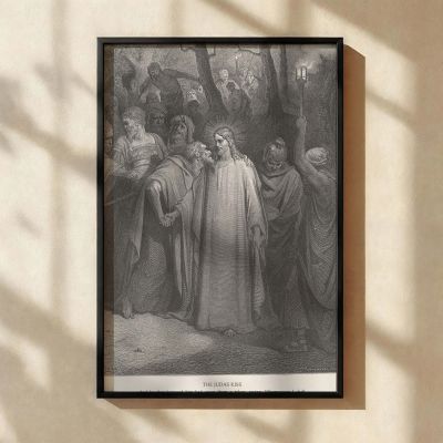 Judas Betrays with a Kiss - Gospel Betrayal Scene by Dore 