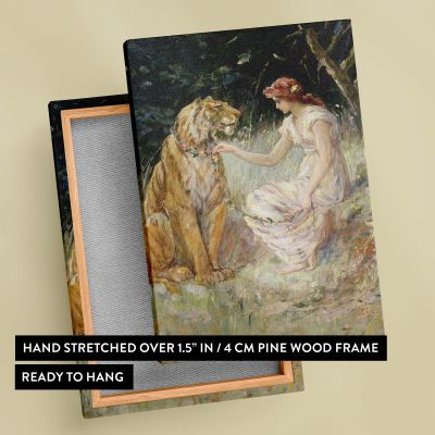 Lady and the Tiger - Romantic Animal Scene By Frederick Stuart Church 