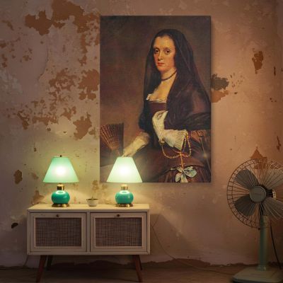 Lady with a Fan - Velazquez Portrait of Elegant Spanish Noblewoman 