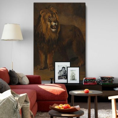 Lion from Menagerie - Majestic Wildlife Scene 1808 By Pieter Gerardus van Os 
