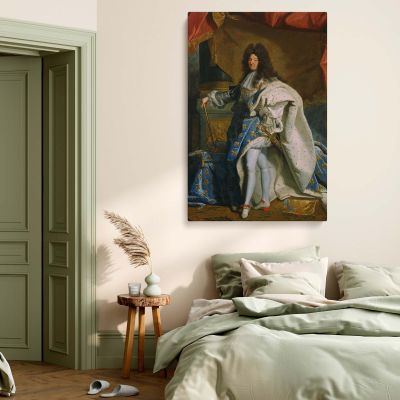 Louis XIV Portrait - Regal Blue Robes by Hyacinthe Rigaud as Royal Wall Canvas 
