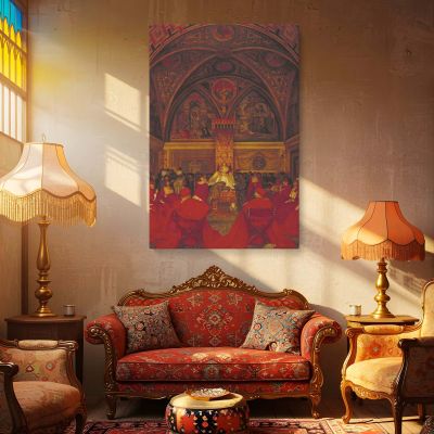 Lucretia Borgia - Renaissance Throne Scene by Frank Cadogan Cowper Wall Canvas 