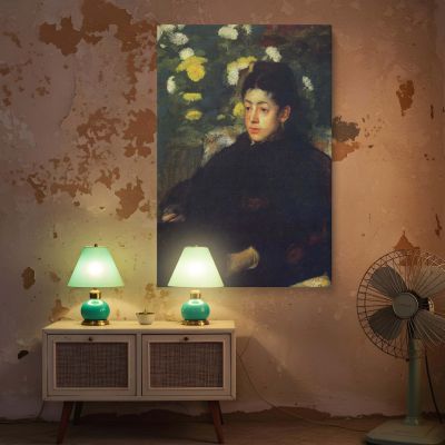 Mademoiselle Malot Seated by Edgar Degas - Yellow Blooms with Shadow Tones 
