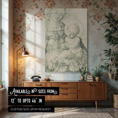 Madonna and Child - Albrecht DUrer Fine Line Religious Engraving 