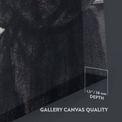Marilyn in Black Fur Coat - Leaning on Classic Car Glam Canvas Wall Art 