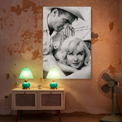 Marilyn Monroe and Cowboy - Vintage Love Portrait in Western Style 