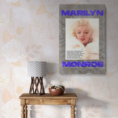 Marilyn Monroe Bold Text Poster - Iconic Portrait on Classic Canvas 