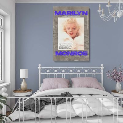 Marilyn Monroe Bold Text Poster - Iconic Portrait on Classic Canvas 