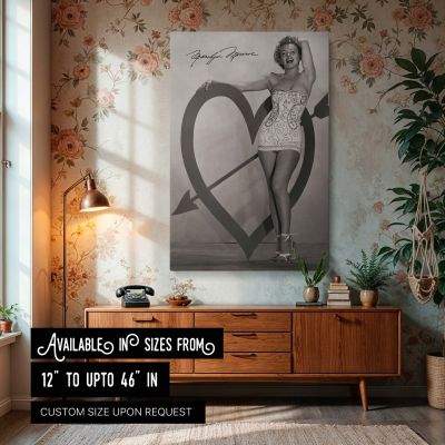 Marilyn Monroe Hand on Heart - Iconic Black and White Hollywood Photo 