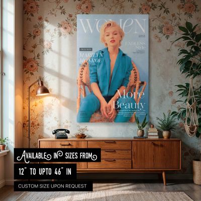 Marilyn Monroe in Blue Suit - Vintage Fashion Portrait 