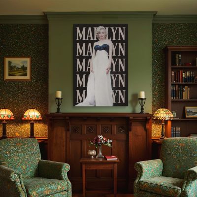 Marilyn Monroe in White Gown - Classic Black and White Glamour 