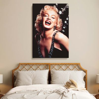 Marilyn Monroe Laughing in Sequin Dress - Vintage Hollywood Glam Canvas 