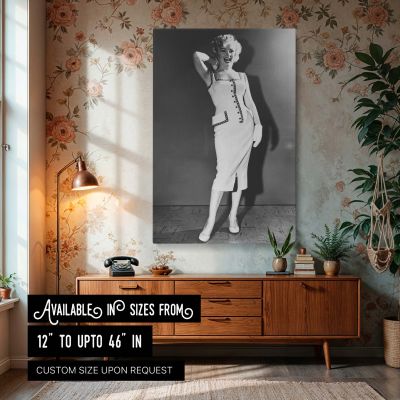 Marilyn Monroe Laughing in Studded Dress - Retro Fashion Glam Shot 