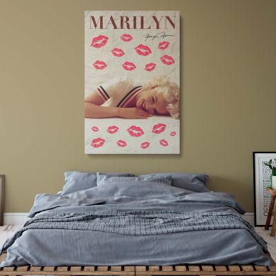Marilyn Monroe Lipstick Kiss - Retro Pop Culture Portrait Canvas 
