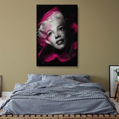 Marilyn Monroe Pink Brush Pop Art - Bold Retro Canvas Wall Decor 