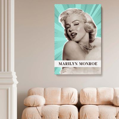 Marilyn Monroe Pop Art with Fur and Pearls - Retro Hollywood Canvas 