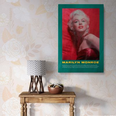 Marilyn Monroe Red Dress Portrait - Framed Vintage Poster Canvas 
